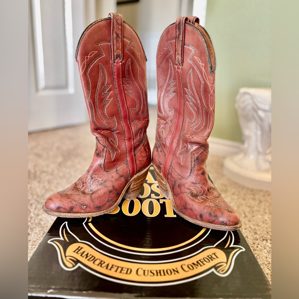 Dan Post Vintage Western Boots DP3464 Lad Bay Dirty Bull 13 Snip Toe | Size 7